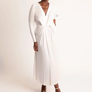 White Flowy Midi Dress